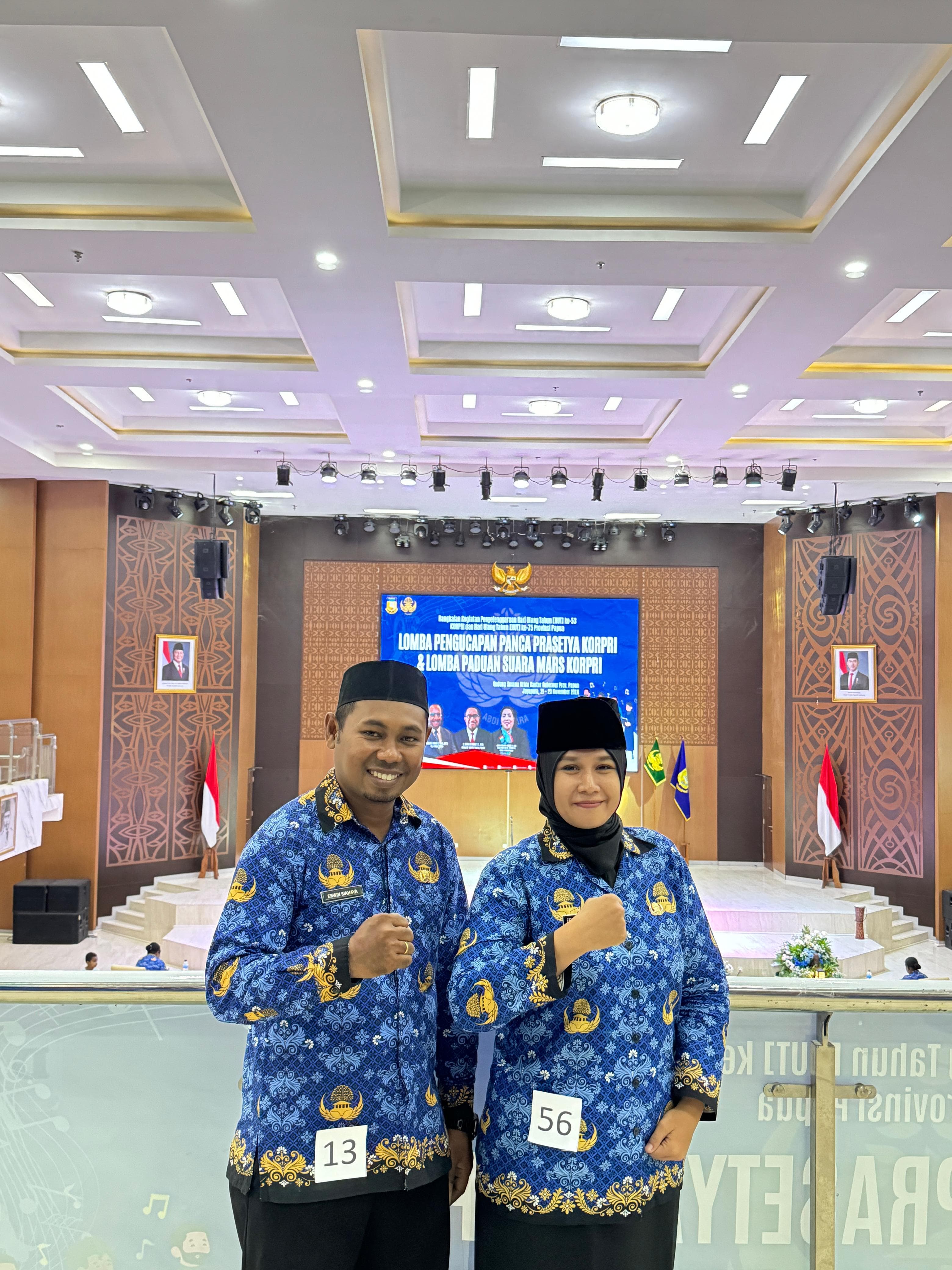 ERWIN SIAHAYA DAN FEBRIANA NIBRAS WAKILI DP3AKB DALAM LOMBA PENGUCAP PANCA PRASETYA KORPRI