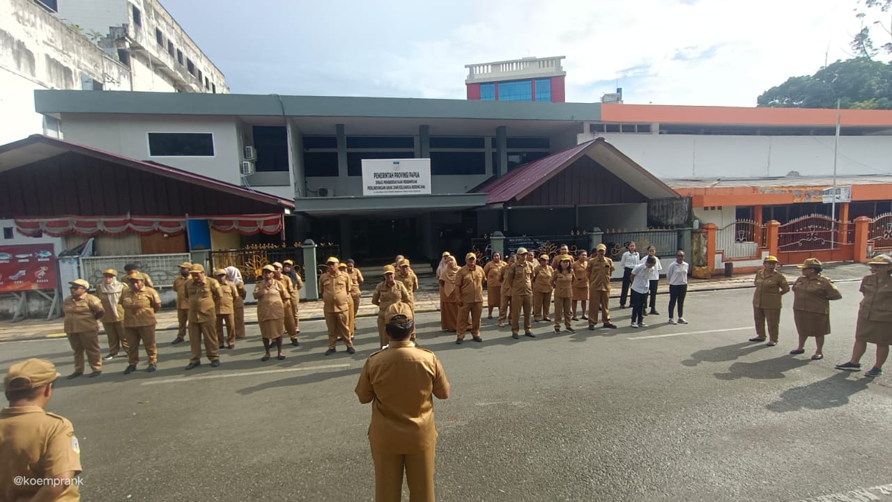 DP3AKB Provinsi Papua Gelar Apel Pagi Peringatan HARGANAS ke-32 Tahun 2025